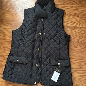 NWT Ralph Lauren Black Quilted Women's Vest Medium